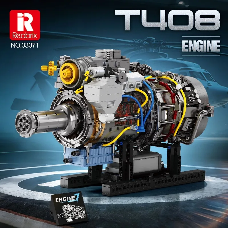 T408 Engine Building Block Toy Creative Assembly Model Puzzle Assembly V12 Car Engine Decoration Assembly Model Toy Ornament