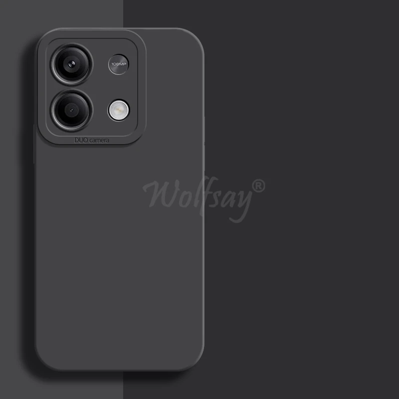 For Xiaomi Redmi Note 13 Case Luxury Liquid Silicone Plain Rubber Camera Protect Case Redmi Note 13 Cover Redmi Note 13 4G Case