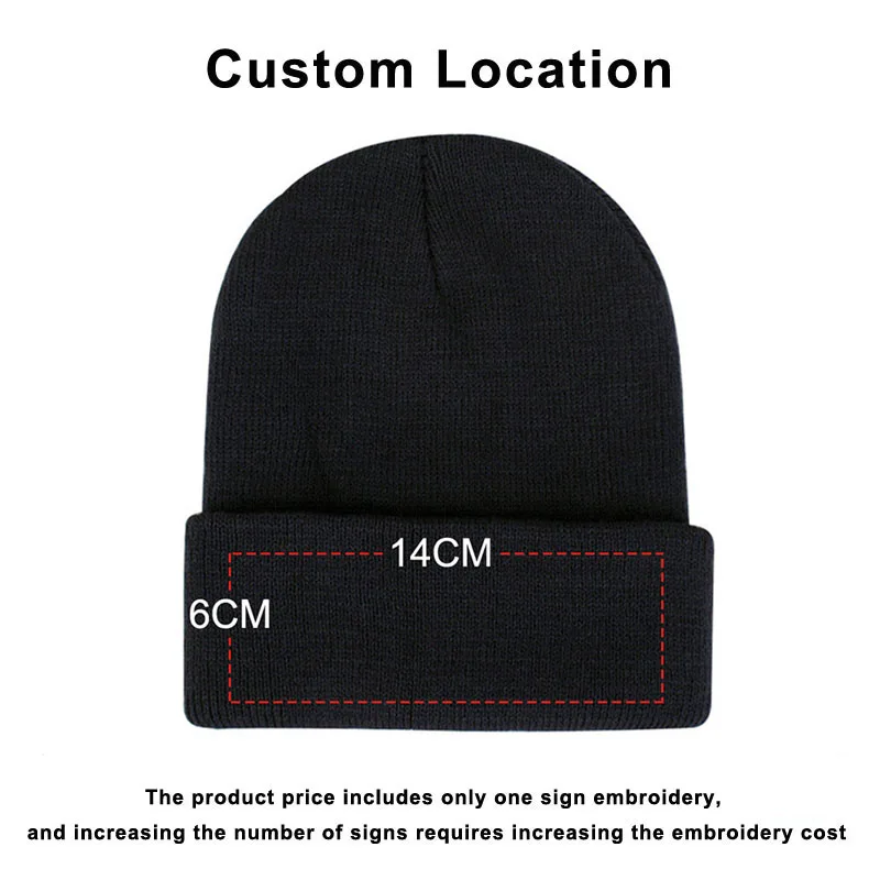 Custom Logo Men Winter Hat Embroidery Letters Knitted Ladies Hats Beanies Stocking Skull Bonnet Cap For Women