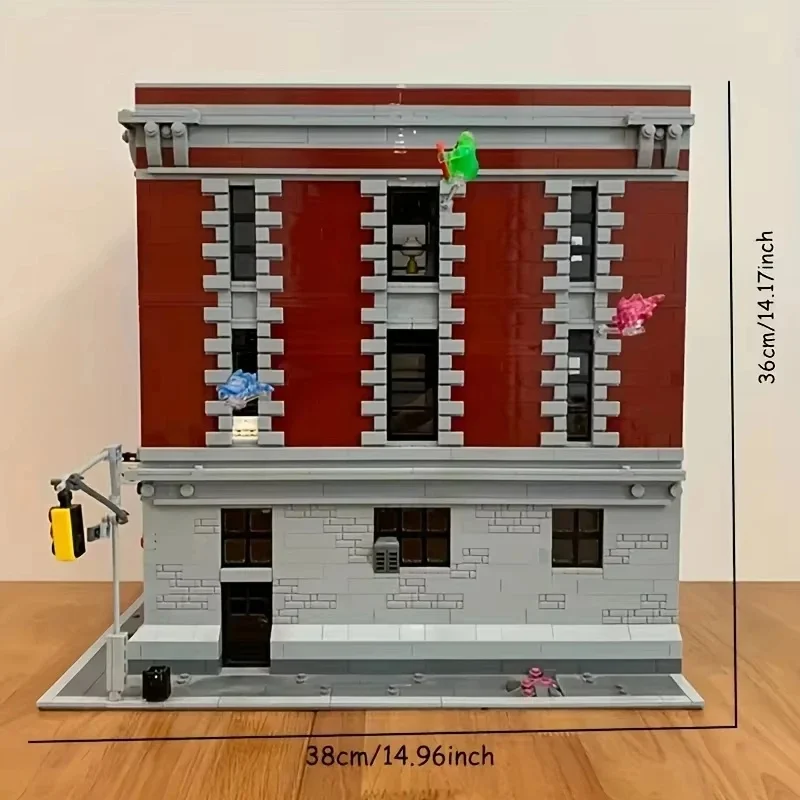 Ghostbusters Firehouse Headquarters Building Blocks, 4634Pcs Ghost Capture Fire Station Street View Bricks Model, Stress Relief view 4