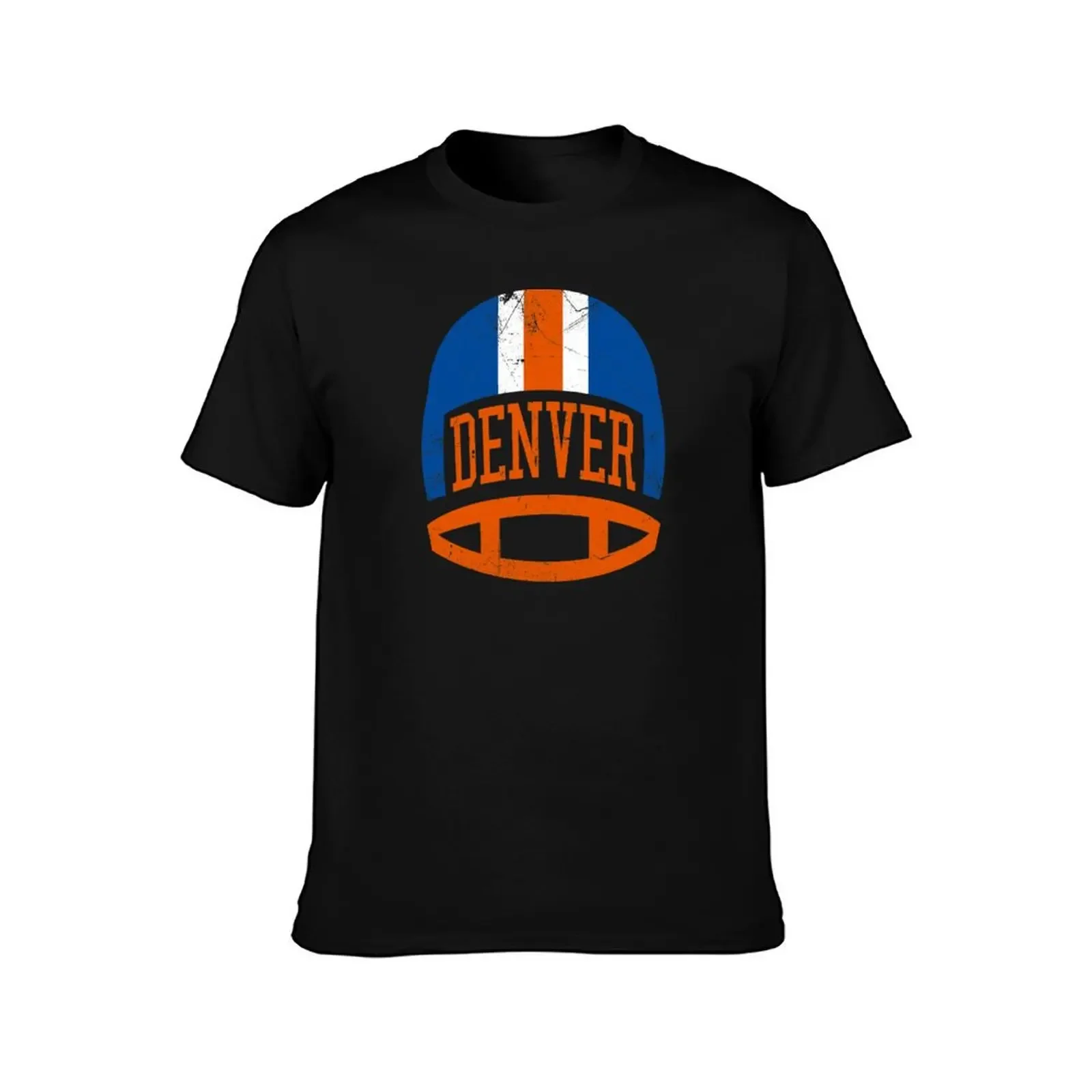 Denver Retro Helmet - White T-Shirt graphic t shirts street wear plain hippie clothes slim fit t shirts for men