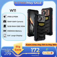 【ship from Germany】HOTWAV W11 Rugged Phone 6.6'' + 12GB(6+6) +256GB 24MP Camera Smartphone 20800mAh 280LM Flashlight Cellphones