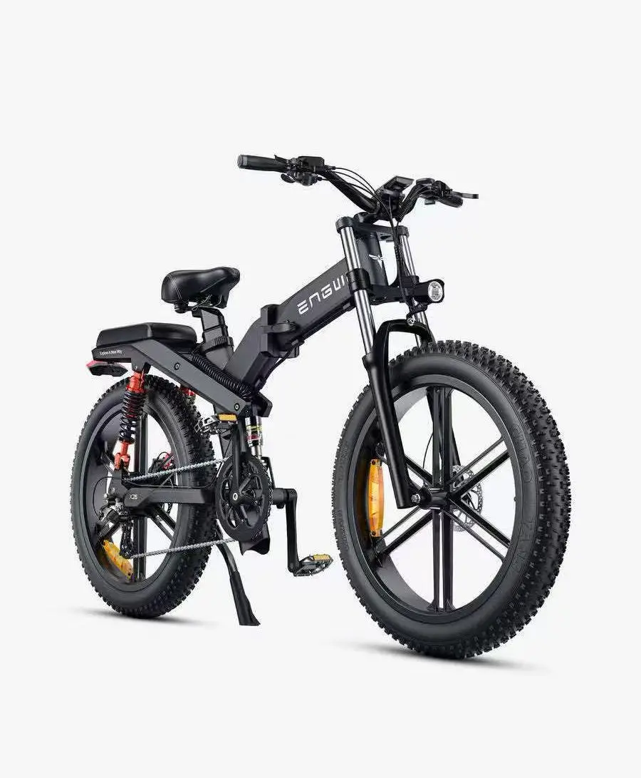 Electric Bicycle 26Inch 1000W 48V 29.2AH Folding Lithium Battery Bike Full Shock Absorber 26X4.0 Snow Tire E-bike