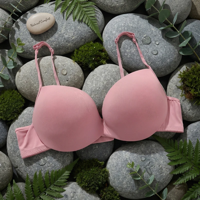 New Women Sexy Seamless Bras Push Up Adjustable Straps Brass
