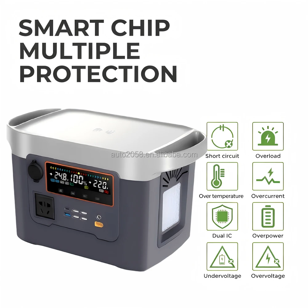 600W 540Wh Portable Power Station With High Brightness LED Light SOS Emergency Battery Backup For Outdoor Night Fishing