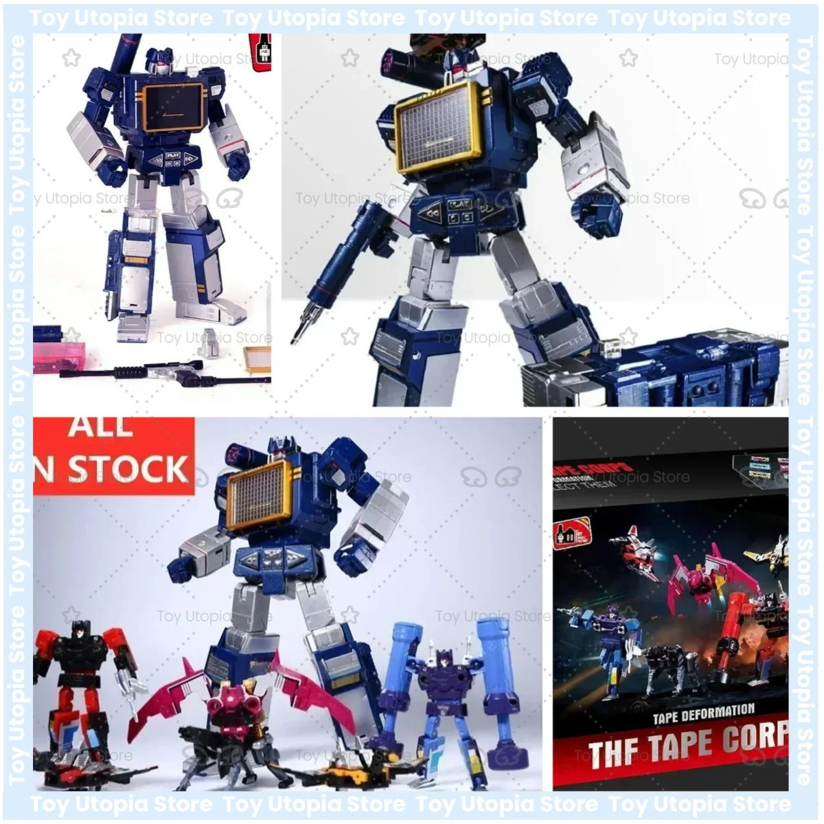Игрушки-трансформеры G1 THF THF-01J Soundwave THF Tape Corps THF01J THF01-J, Walkman-кассетница, шедевр KO MP13
