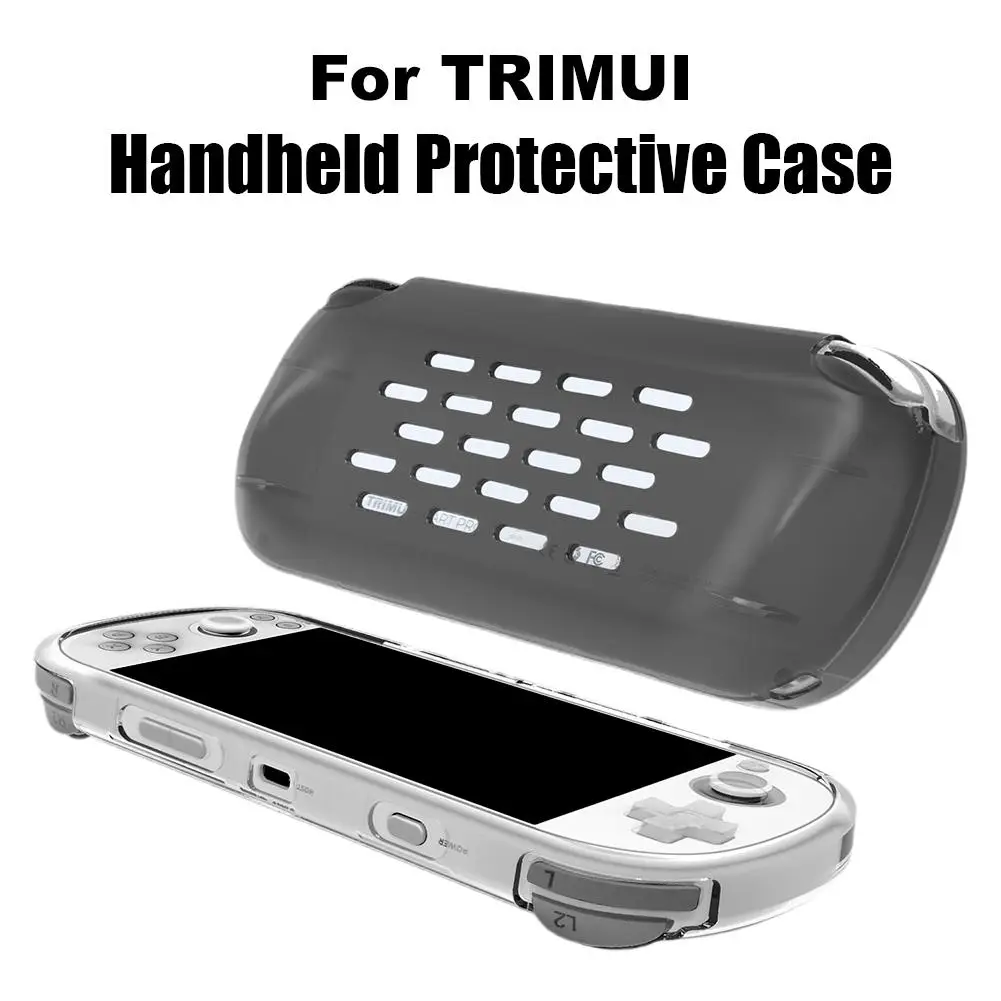 1pc TPU Protective Cover For TRIMUI SMART PRO Handheld Console Transparent Anti-Scratch Anti-Stain Hollow Heat Dissipation Q0B3