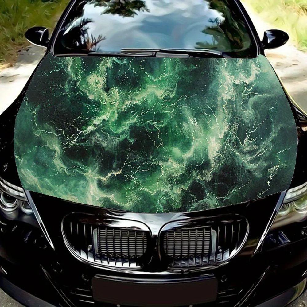 

Green Lightning Green Light Car Hood Decal Sticker Gift Performance Occasion Object Wrap Vinyl Film Car Hood Protector Film Self