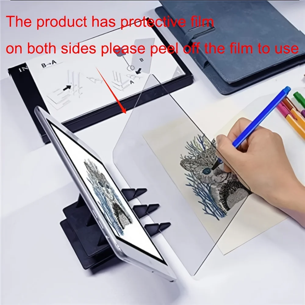 ชุดกระดานวาดภาพแบบออปติคอล - สําหรับศิลปินและผู้เริ่มต้นที่มีเครื่องมือสะท้อนแสงแบบติดตาม มีตัวสะท้อนแสงและขาตั้ง