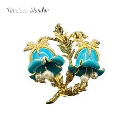 Timeless Wonder Retro Zircon Geo Floral Brooch Pins for Women Designer Jewelry for Gown Runway Rare Luxury Gift Cute Sweet 5381