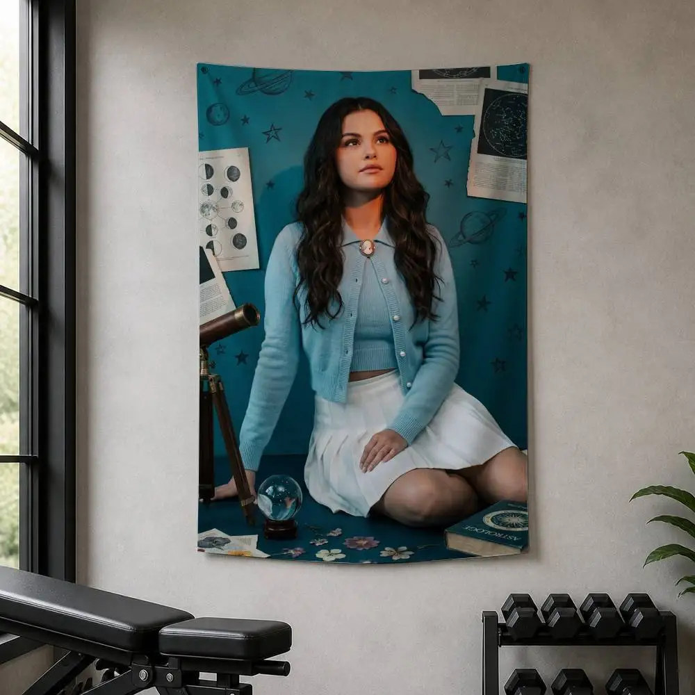 S-Selena Gomez Decorative Wall Flag Banner for Home Garden Garage Indoor Outdoor Decor