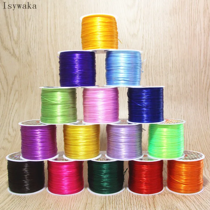 

Isywaka Crystal Beading Stretch Cord for Jewelry Making 0.8mm Elastic Thread Rope Diy Bracelet Necklace Accessories 50m/Roll