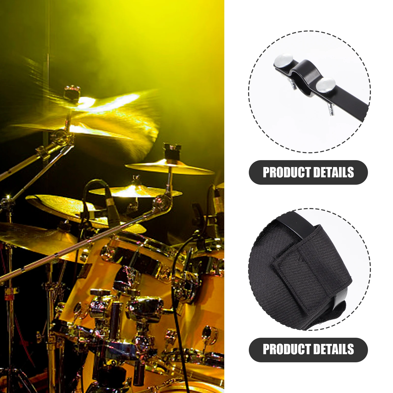 

Drumsticks Bag Mallets Holder Metal + Oxford Cloth Percussion Instrument Supply