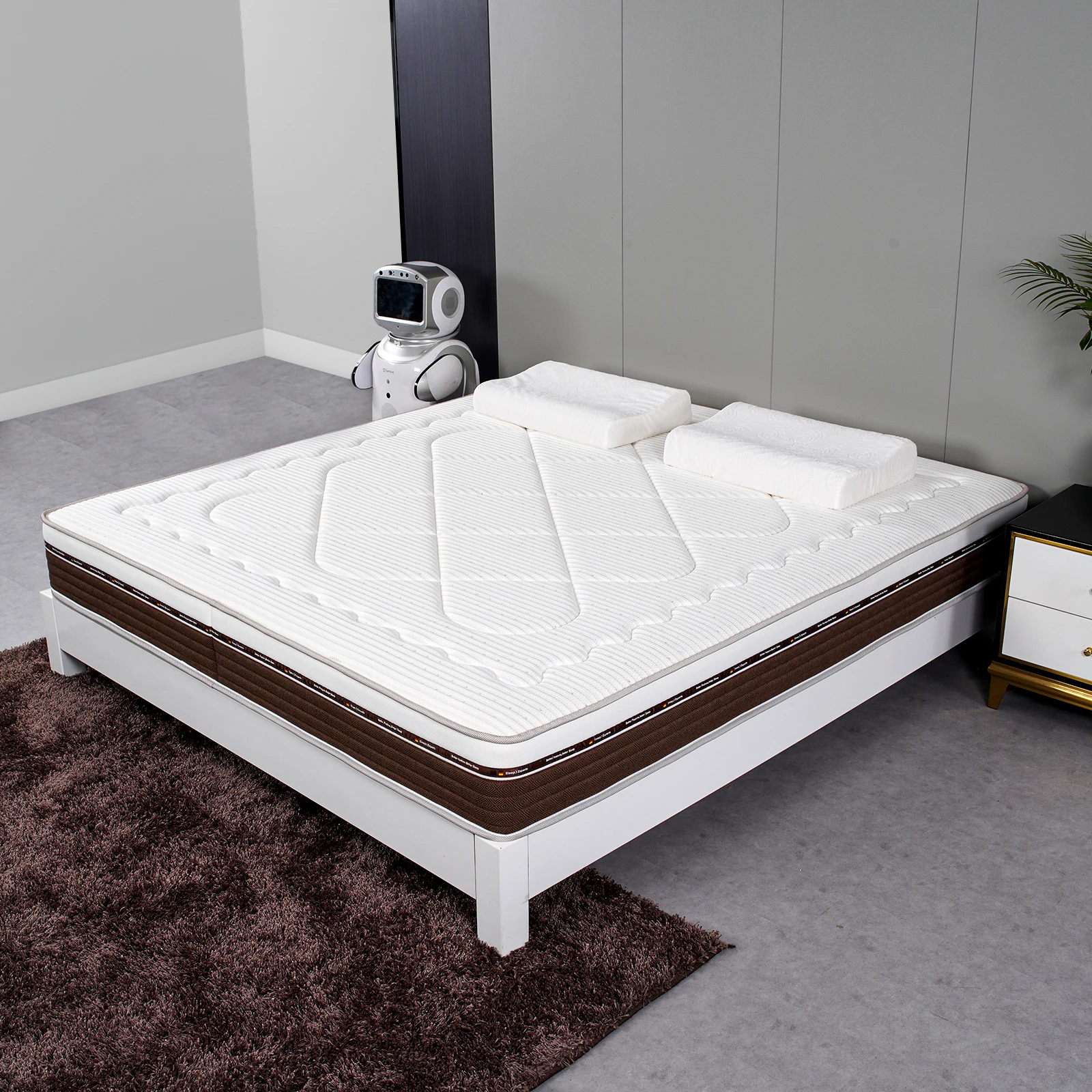 pillow top mattress with hotel memory foam pocket spring coil hybrid compress roll mattress