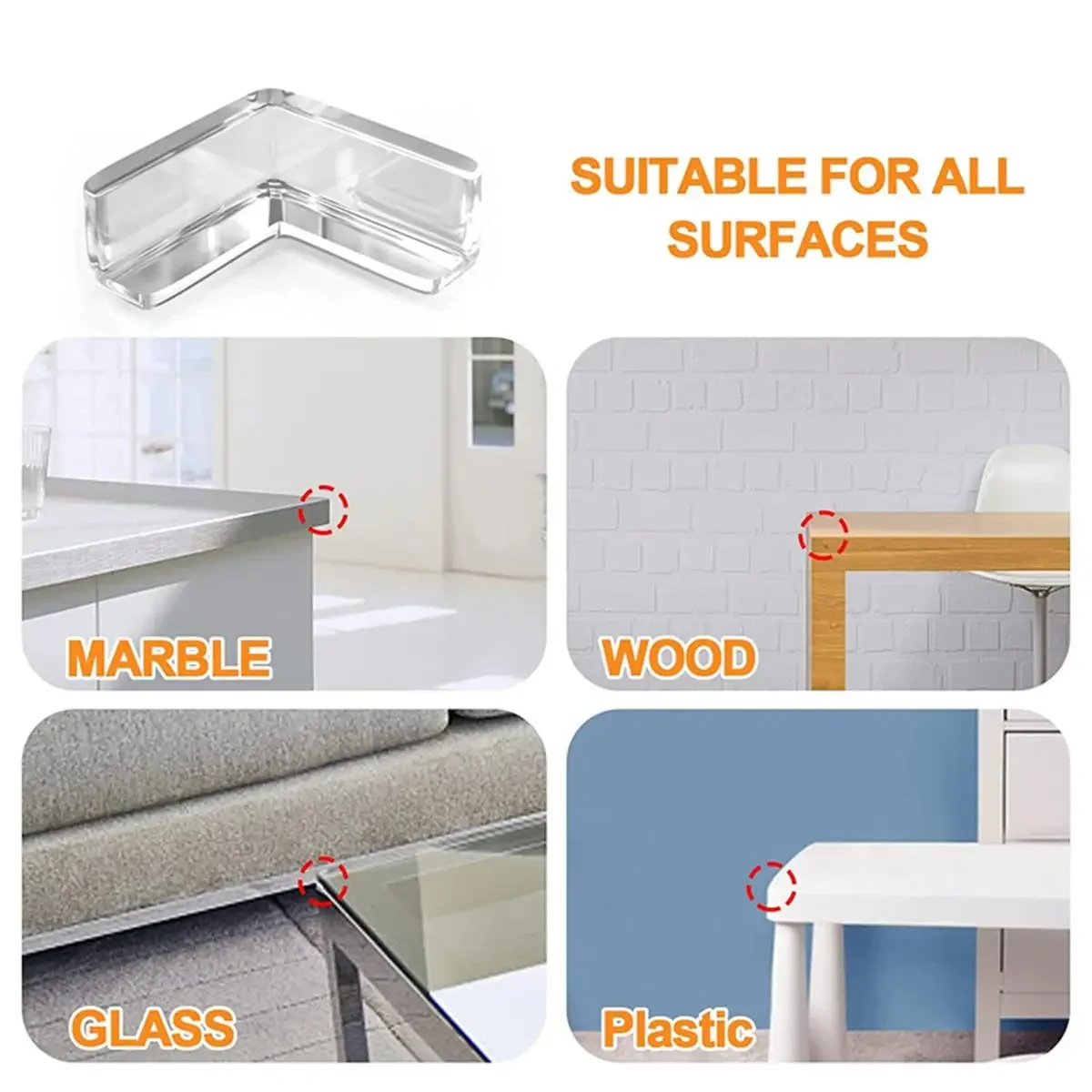 4Pcs Table Furniture Corner Edge Protector Guard Safety Transparent Silicone For Baby Kids Children