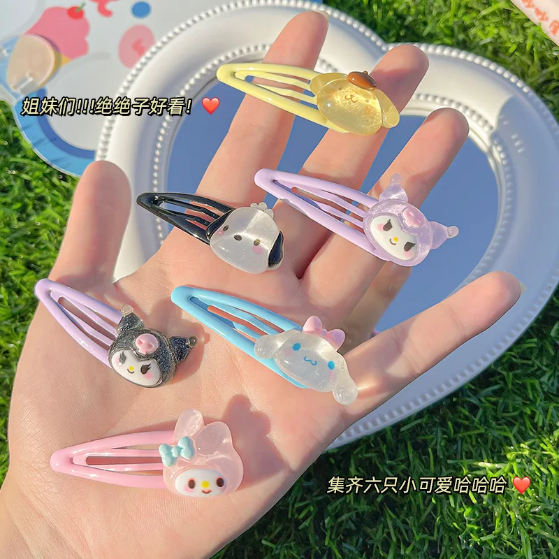 

Sanrio Kawaii Hairpin Anime HelloKitty Melody Kuromi Cinnamoroll Girls BB Clip Fashion Cartoon Cute Hair Accessorie Gift