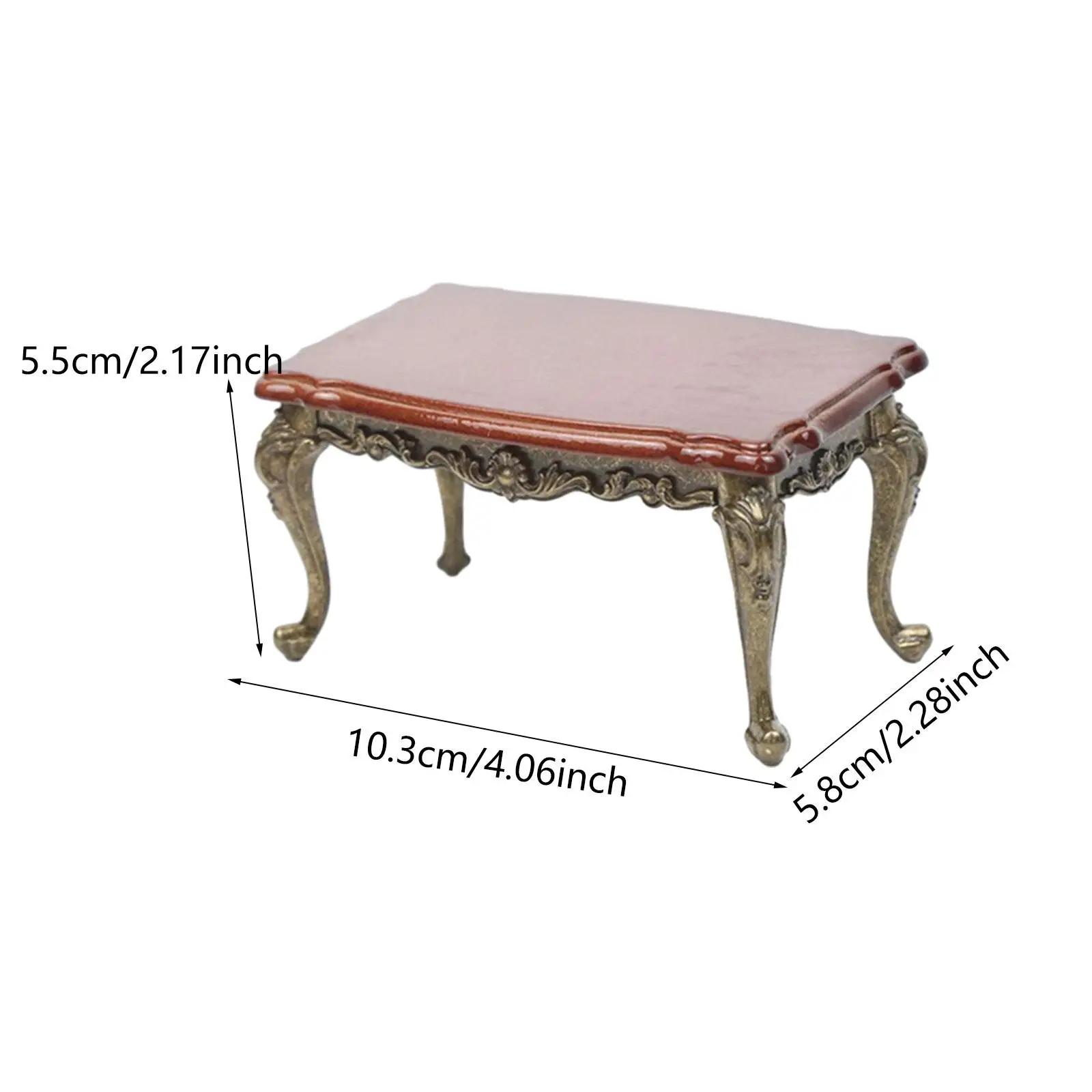 1:12 Mini mesa de madeira mesa de móveis em miniatura fingir jogar suprimentos de cenário