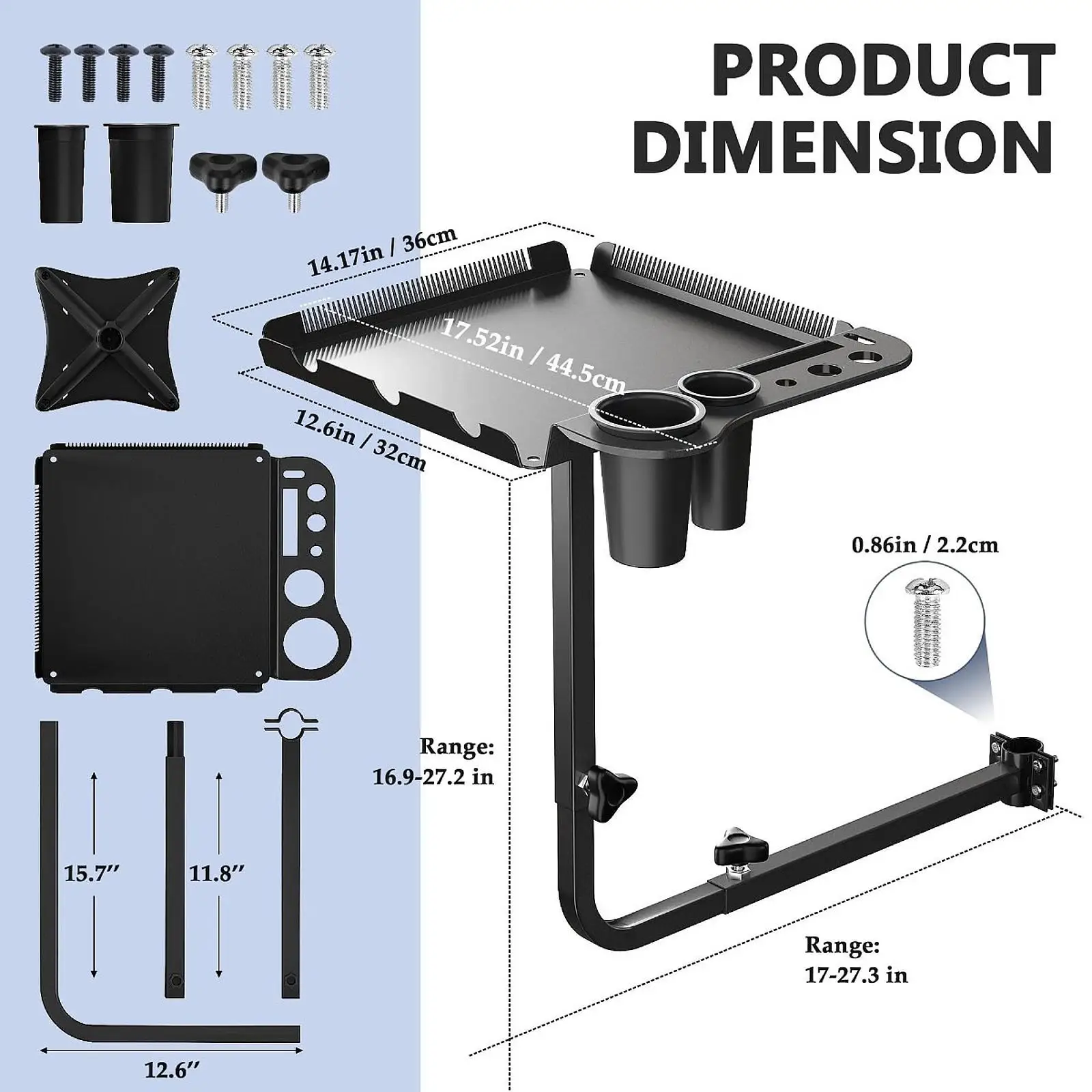 Salon Tray Attachment, Service Tray, Adjustable Length Height,SPA Storage Tray