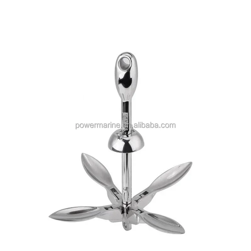 Yacht Parts Stainless Steel Anchor Mirror Polished 316 Stainless Steel Grapnel Anchor Folding Anchor For Boat