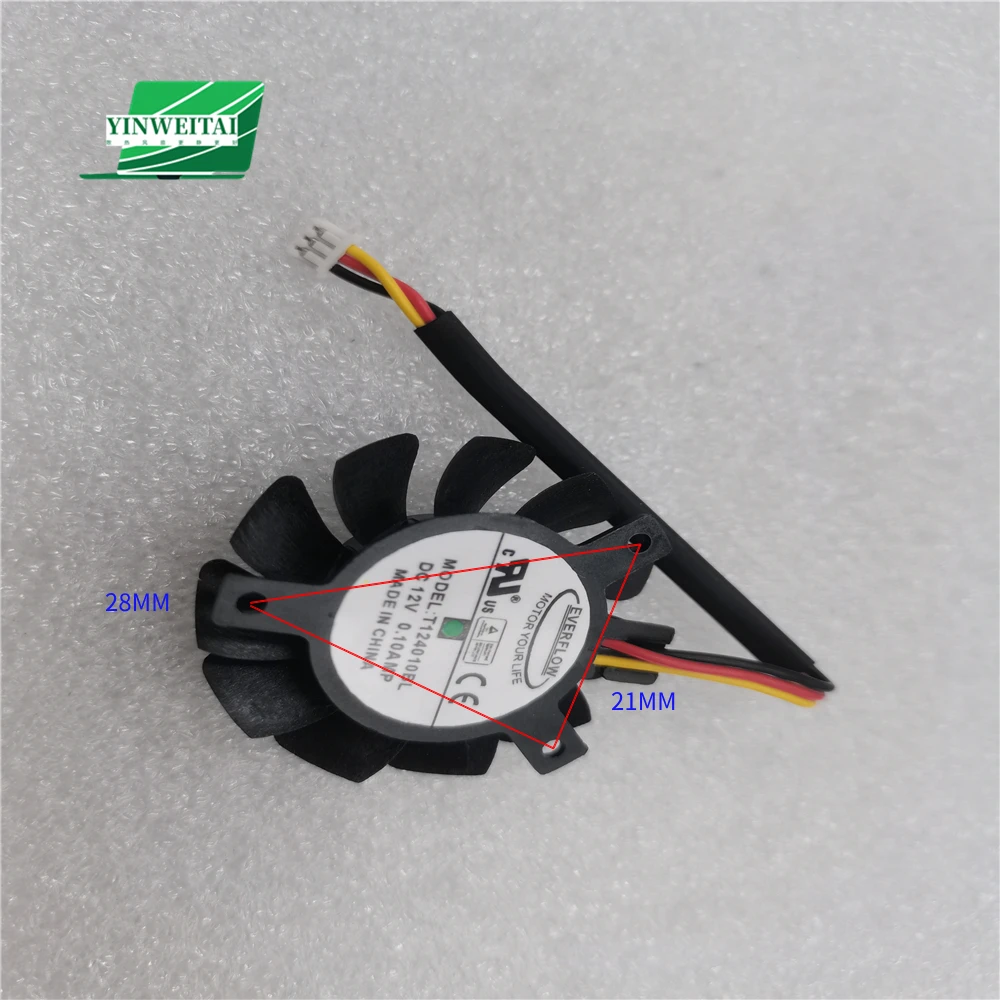 NOWY WENTYLATOR DO T 124010 BL Średnica 37mm rozstaw otworów 28X28X21mm 12V 0,10A 4pin Wentylator chłodzący z podwójnym łożyskiem kulkowym