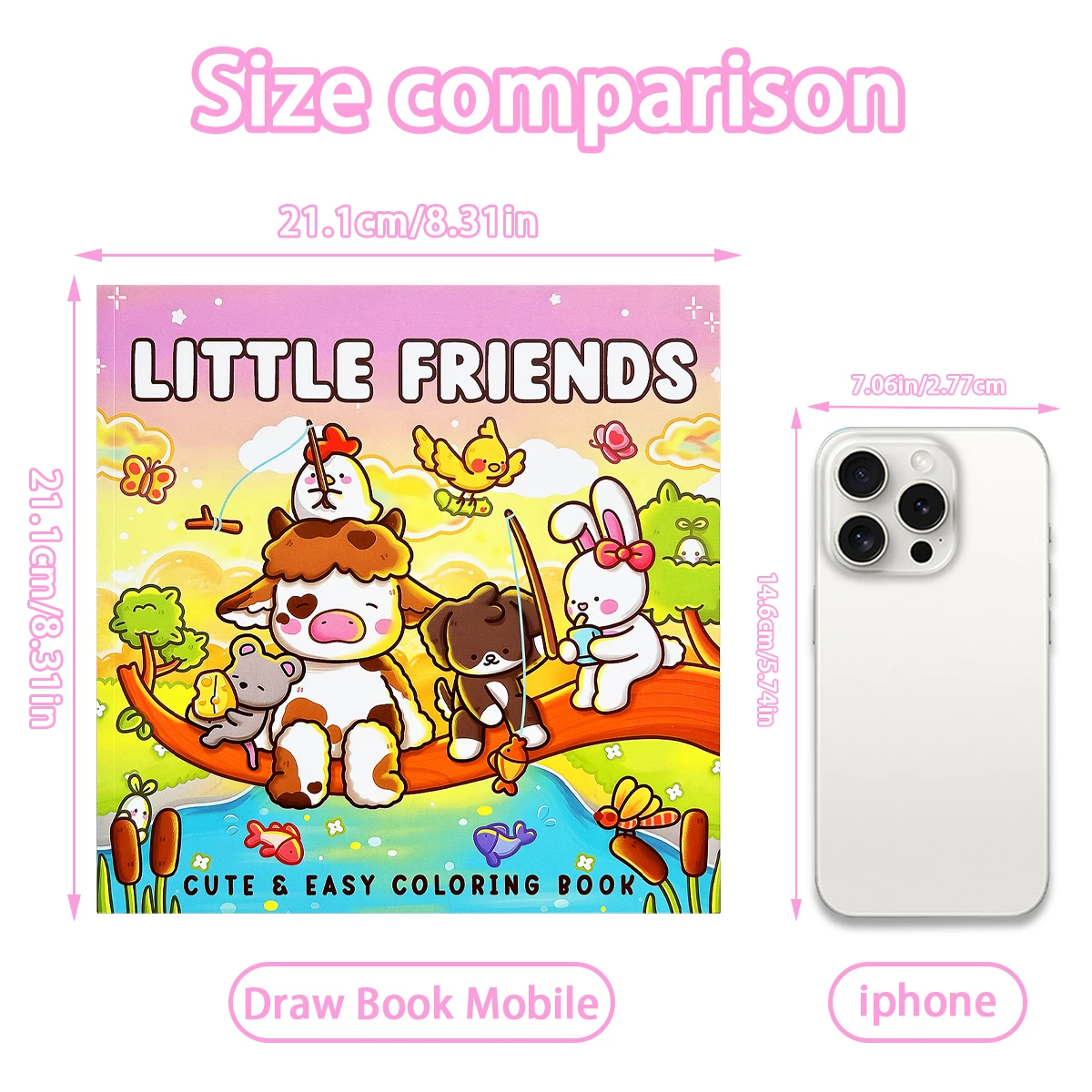 Children's Creative Coloring Book Set: Cute Pet, Summer and Other Fun Scenes