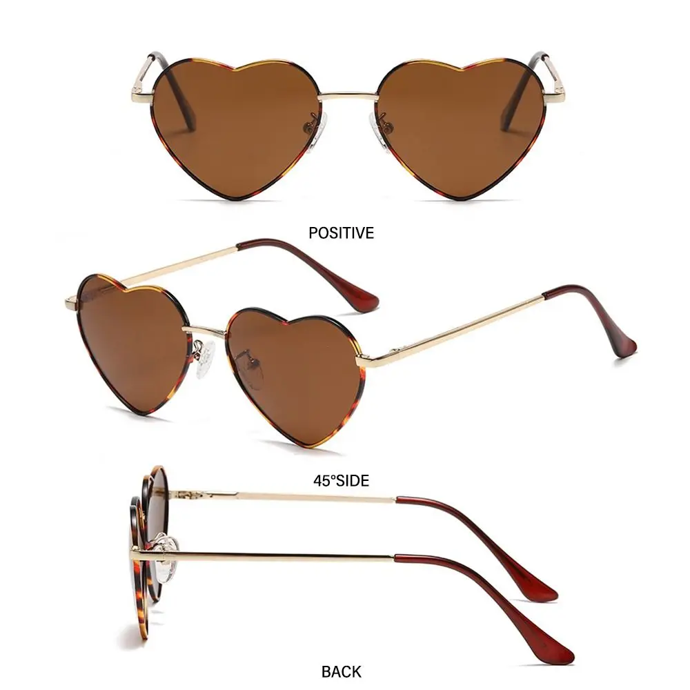Women Fancy Accessories UV400 Protection Shades Heart-Shaped Sunglasses Heart Sun Glasses 90s Glasses