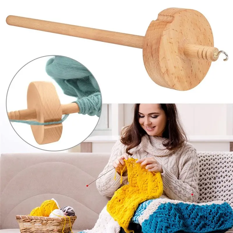 A11E-Drop Spindle Top Whorl Yarn Spinner For Crocheting Spin Spinning Wheel For Yarn Making Hand Carved Wooden Spindle Tool Dura