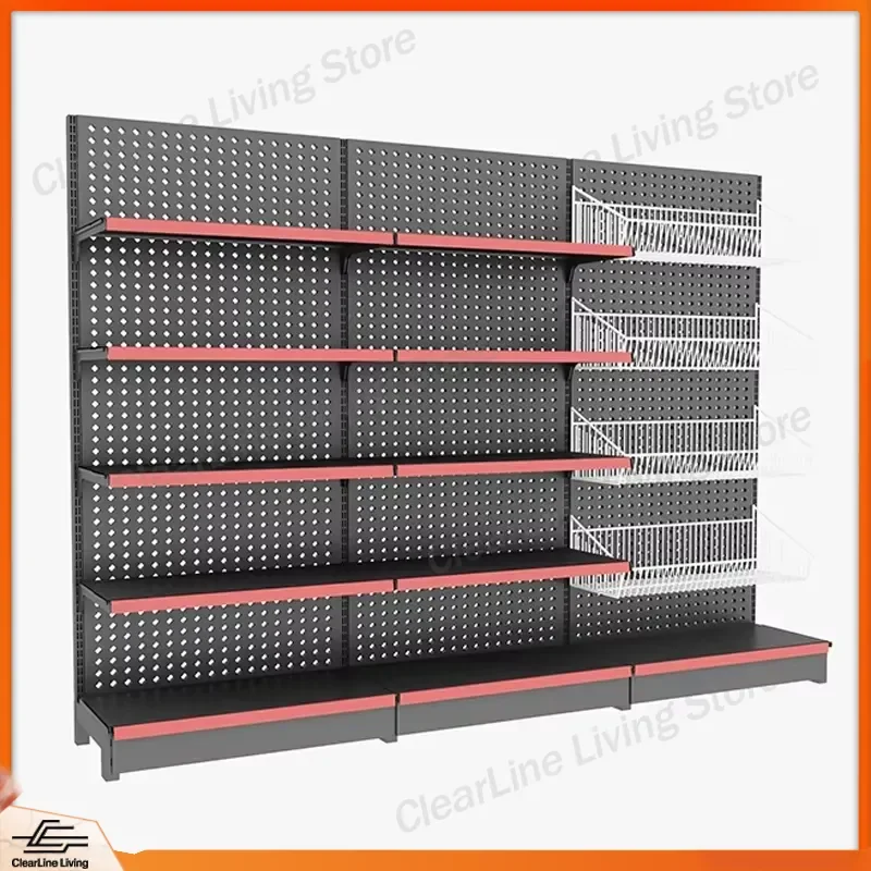 for Retail Store Usage Metallic Light Duty Gondola Display Rack Supermarket Shelving With Quick Installation