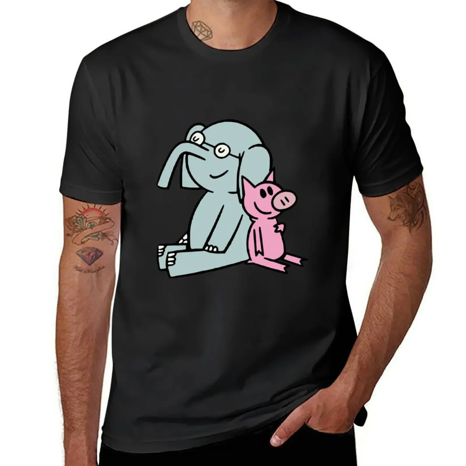 

Elephant and Piggie Gerald and Piggie Anime transparent sticker mo willems T-Shirt man clothes men t shirt