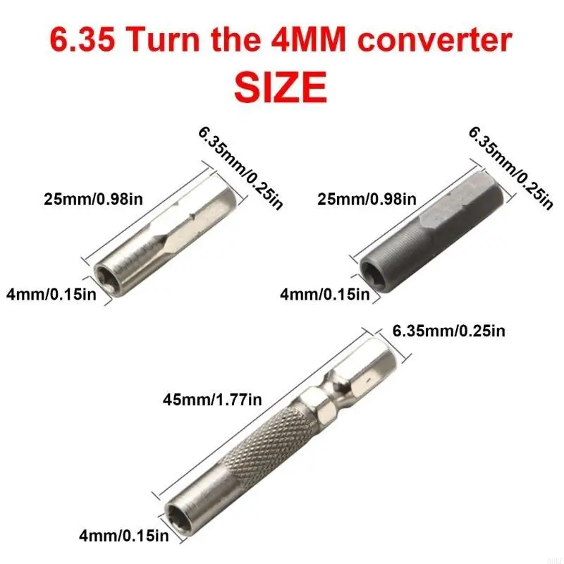 5pcs High Hardness Steel Bit Adapter For Precision And Manual Tool Conversion A0KF