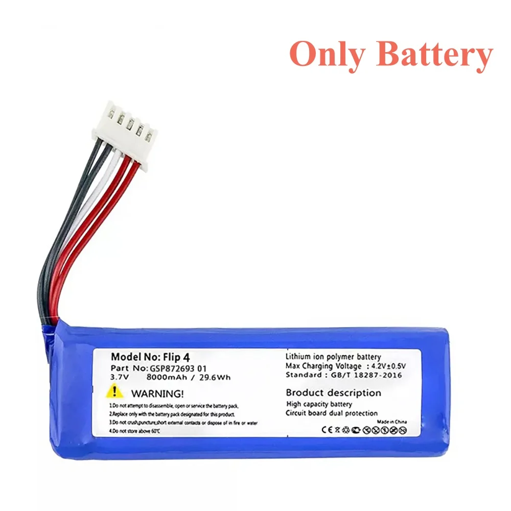 GAOLAG 3,7 V Akku für JBL Flip 4 Flip4 8000 mAh wiederaufladbarer Akku GSP 872693   01 Für JBL Speaker Flip 4 Flip 4 Special Edition Bateria 3