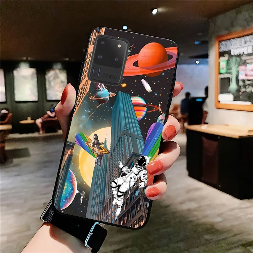 Outer Space Astronaut Planet Phone Case For Samsung S 9 10 20 21 22 23 30 23plus Lite Ultra FE S10lite Fundas