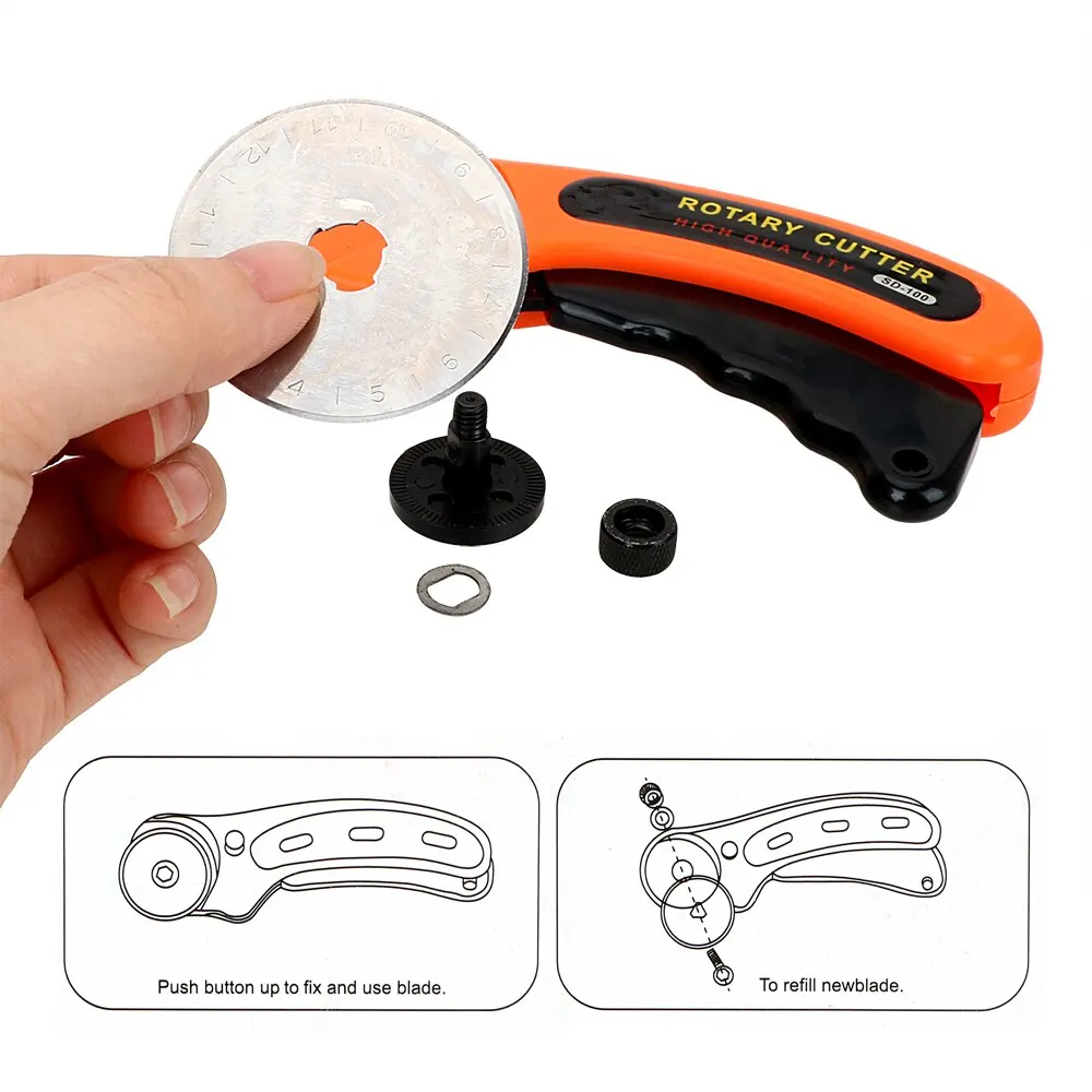 Rotary Cutter For Fabric Card Paper Sewing Quilting Roller Cutting Knife Tailor Scissors Dress Leather Clothes Making DIY Tool