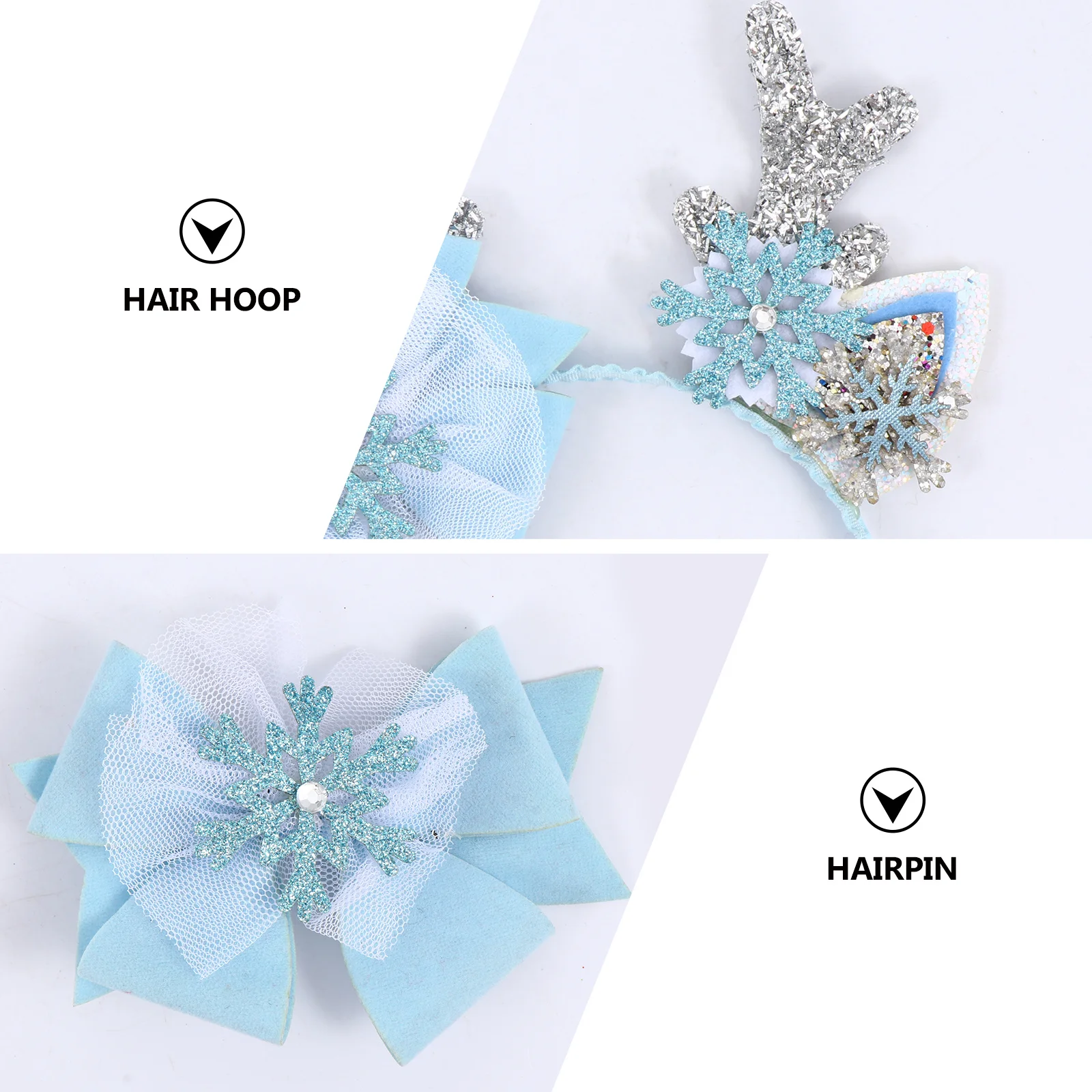 

2Pcs Antler Hair Clips Christmas Reindeer Headwear for Kids Party Bowknot Barrette Elk Headband Xmas Antlers Headdress