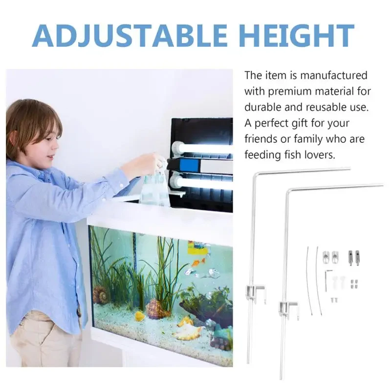 2PC Aquarium Fishbowl Bracket Fish Tank Light Holder Adjustable Tank Mount Bracket Aluminium Alloy Lamp Stand Hanging Kit