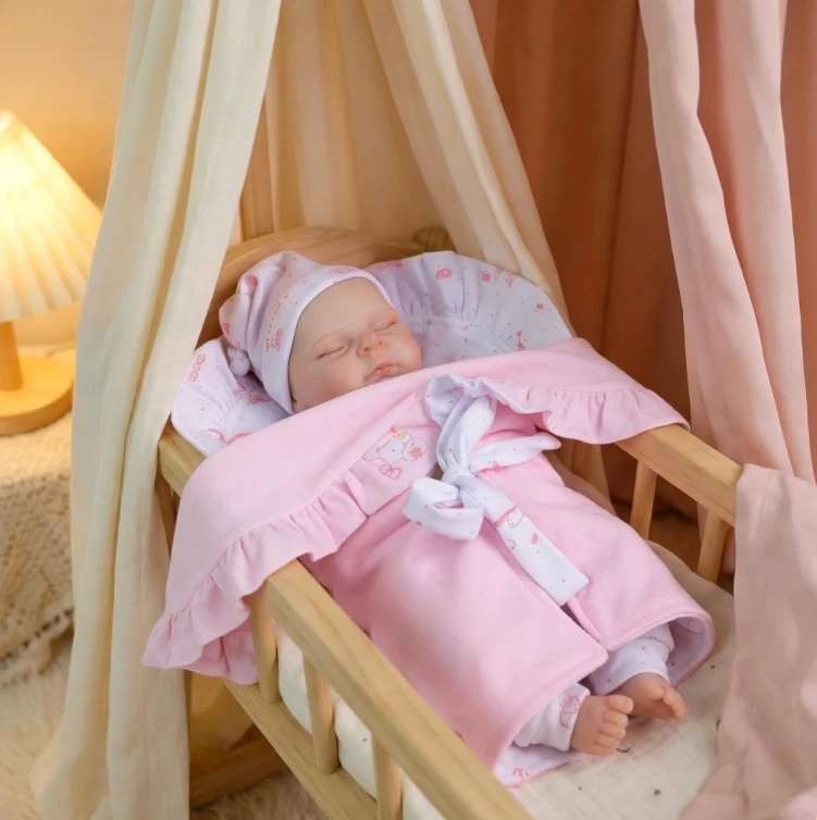 NPK 30 cm Wysokiej Jakości Solidna Super Miękka Elastyczna Silikonowa Lalka Reborn Bebe Brzoskwinia z Dziewczęcym Ciałem Bardzo Realistyczna Kolekcjonerska Lalka Artystyczna