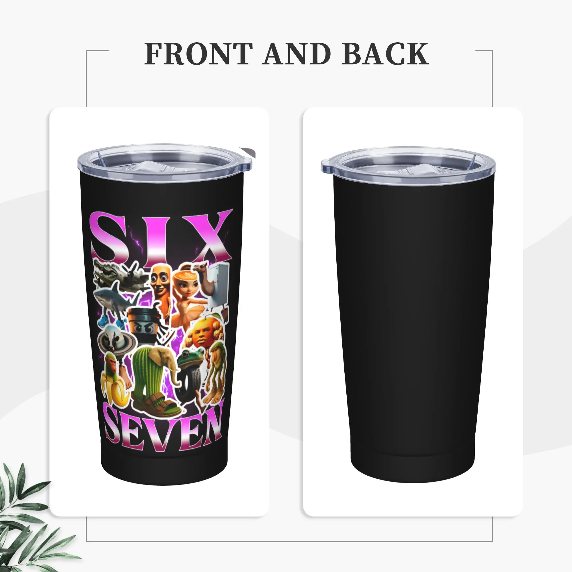 Stainless Steel Tumbler 67 Six Seven Italian Brainrot Thermal Cups  Heat Preservation Hot Drinks Mugs Cup Beach Water Bottle