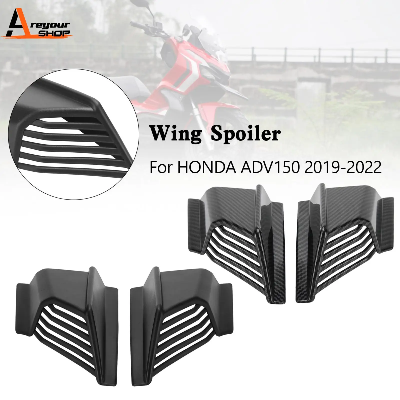 

Areyourshop Body Winglet Side Deflector Air Wing Spoiler for HONDA ADV-150 2019 2020 2021 2022