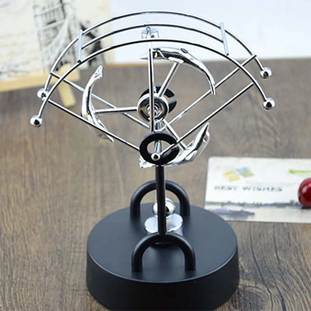 Motion Physical Pendulum Ball Figurine Rotating Perpetual Revolving Gadget Steel Balance Ball Home Decoration Modern Art