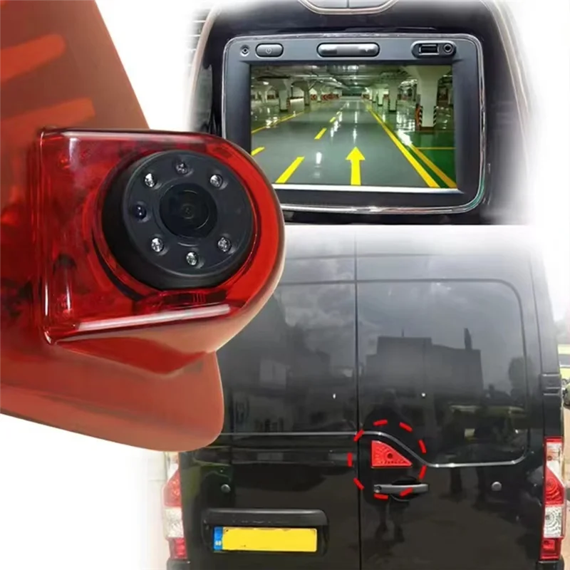 

Durable-For Renault Nissan Opel RV HD Night Vision High Brake Light Rear View Reversing Image Camera New High Quality