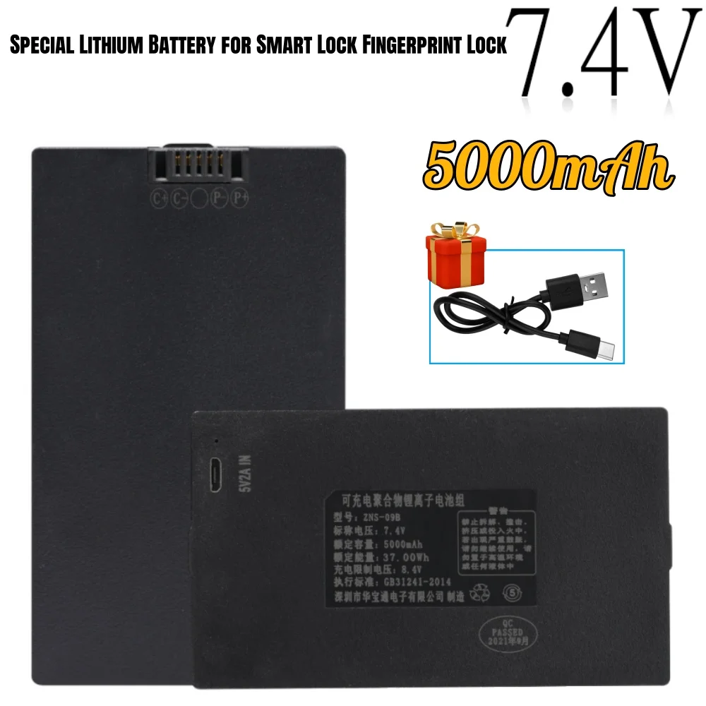 

100% Original 5000mAh for Xiaomi Bosch Haier Smart Fingerprint Door Lock Send Charging Cable
