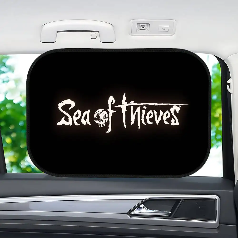 S-Sea Of T-Thieves شعار مظلة السيارة نافذة الذاتي فتيلة العزل الحراري داخل الامتزاز الكهروستاتيكي ستارة جانبية للسيارة