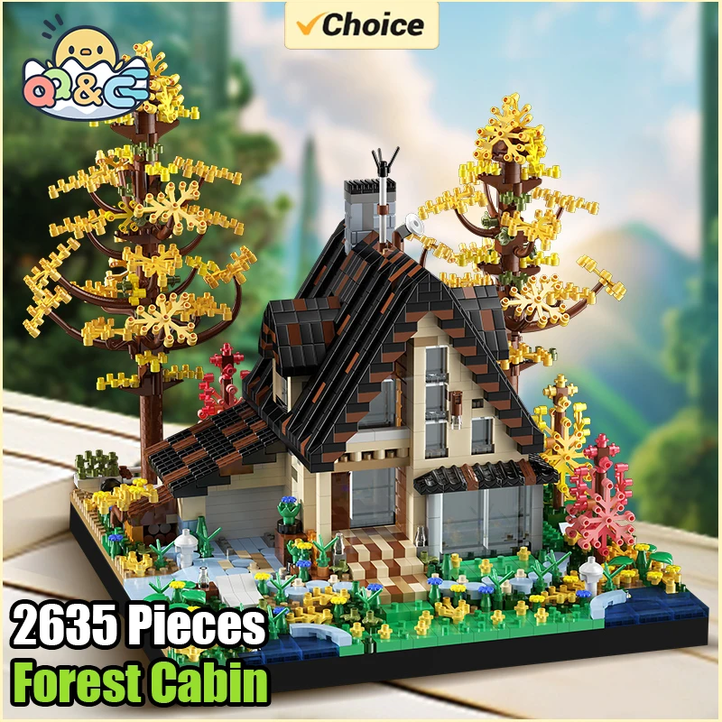 

DIY Wooden House Model Building Blocks Toys Creative Treehouse Bricks Forest Cabin Children's Puzzle Blocks Educational Toy Gift