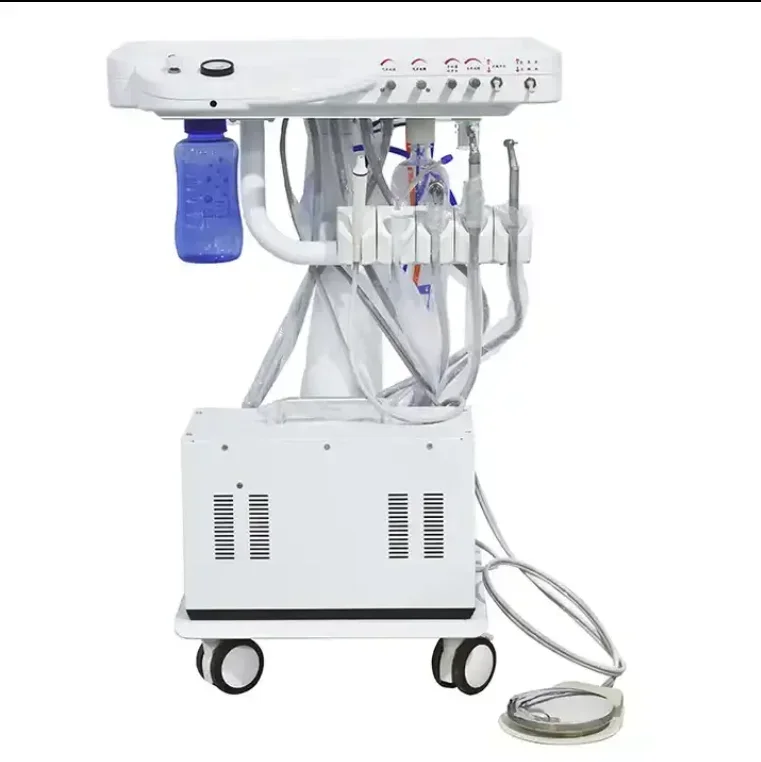 

Multi-Functional Veterinary den tal Cart with Scaler and Air Compressor Perfect for Pet Clinics