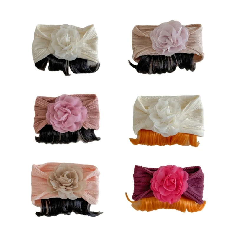 Toddler Flower Hairpiece with Band Attractive Flower Bangs Headband Hairband Excellent for Weddings & Celebrations