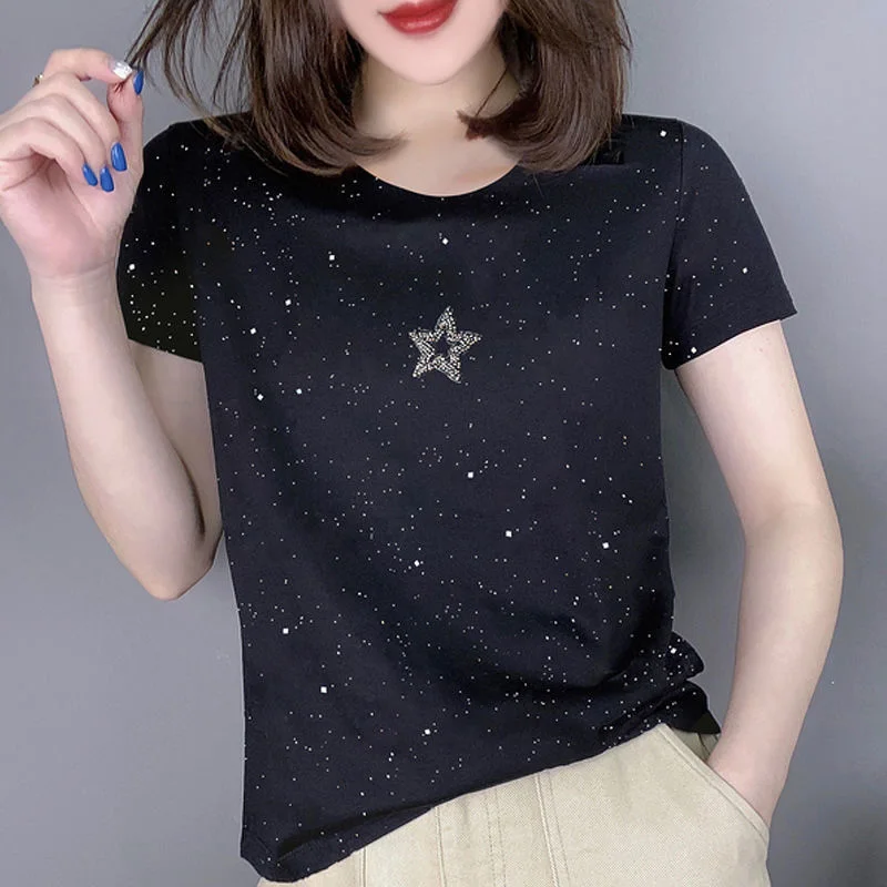 

Fashion O-Neck All-match Korean Blouse Women's Clothing 2023 Summer New Oversized Casual Pullovers Short Sleeve Commute Shirt