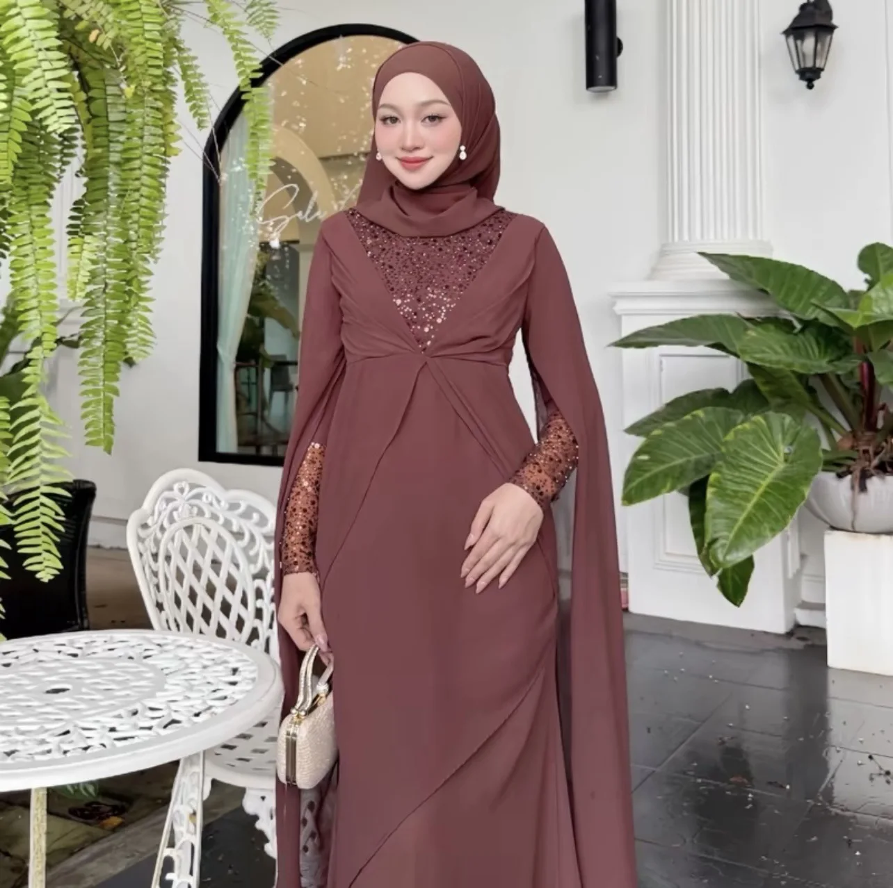 Dress Eid Muslim Abaya Women Party Dresses Jalabiya Vestidos Sequins Abayas Kaftan Islam Arab Long Robe Ramadan Morocco Dubai
