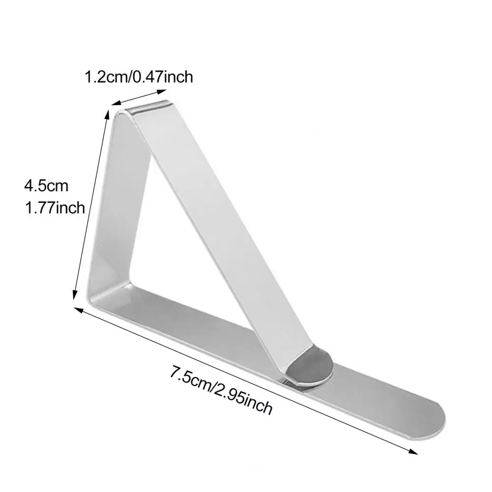 

6/12/24Pcs 7.5cm Stainless Steel Tablecloth Clip Outdoor Wedding Party Picnic Camping Table Cover Holder Triangle Fixing Clamp