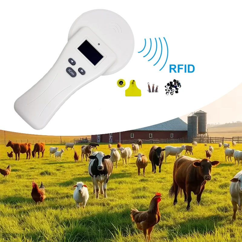 Lector portátil RFID multiprotocolo 134,2 Khz FDX-A,FDX-B HDX compatible con Bluetooth escáner portátil para clínica de animales, refugio para mascotas