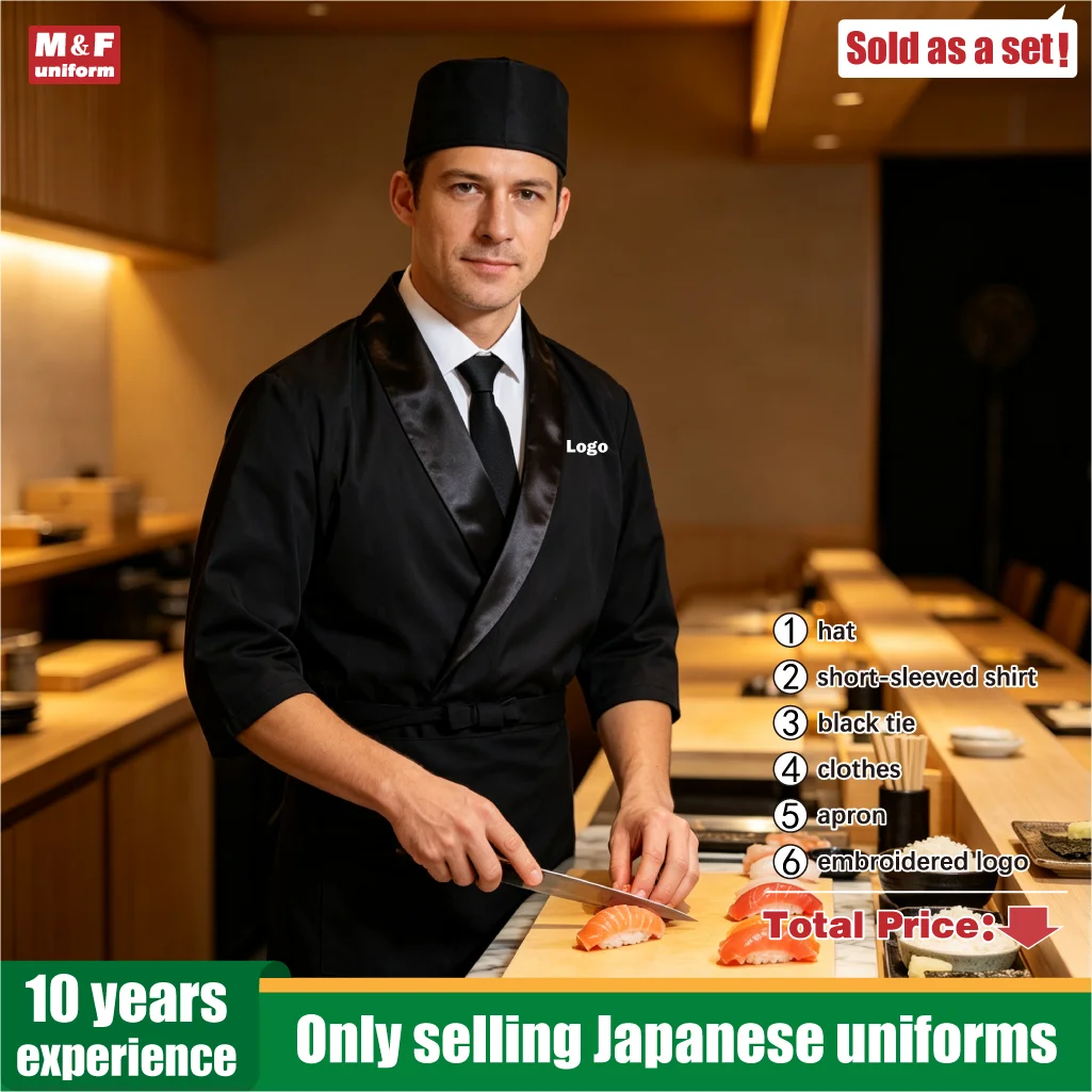 vetements-de-travail-haut-de-gamme-pour-restaurants-japonais-vetements-de-chef-pour-la-cuisine-kaiseki-uniforme-de-chef-japonais-robe-noire-uniforme-de-chef-brillant